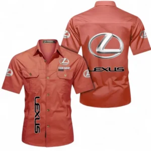 Car Fans Gift Short Sleeved Shirt, Button up Shirt All Over Print For Car Owners, Custom Name CAR392072125816-Red