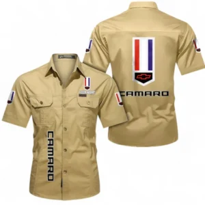 Car Fans Gift Short Sleeved Shirt, Button up Shirt All Over Print For Car Owners, Custom Name CAR392072125817-Khaki