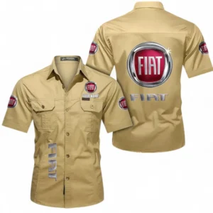 Car Fans Gift Short Sleeved Shirt, Button up Shirt All Over Print For Car Owners, Custom Name CAR392072125818-Khaki