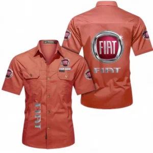 Car Fans Gift Short Sleeved Shirt, Button up Shirt All Over Print For Car Owners, Custom Name CAR392072125818-Red