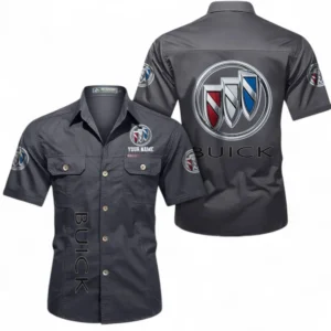 Car Fans Gift Short Sleeved Shirt, Button up Shirt All Over Print For Car Owners, Custom Name CAR392072125819-Gray