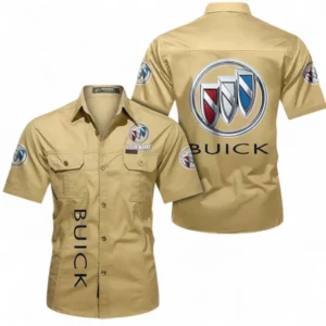 Car Fans Gift Short Sleeved Shirt, Button up Shirt All Over Print For Car Owners, Custom Name CAR392072125819-Khaki