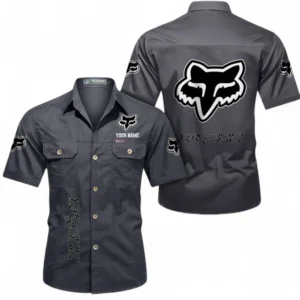 Motorcycles Fans Gift Short Sleeved Shirt, Button up Shirt All Over Print For Car Owners, Custom Name CAR392072125820-Gray