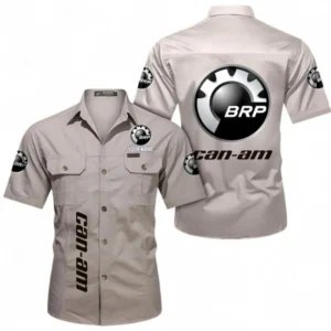 Motorcycles Fans Gift Short Sleeved Shirt, Button up Shirt All Over Print For Car Owners, Custom Name CAR392072125822-Beige