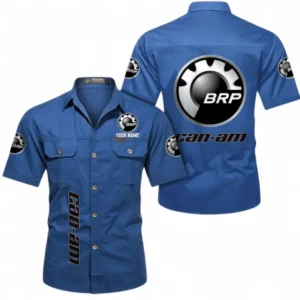 Motorcycles Fans Gift Short Sleeved Shirt, Button up Shirt All Over Print For Car Owners, Custom Name CAR392072125822-Cowboy Blue