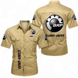 Motorcycles Fans Gift Short Sleeved Shirt, Button up Shirt All Over Print For Car Owners, Custom Name CAR392072125822-Khaki