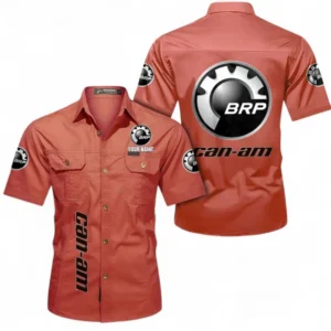 Motorcycles Fans Gift Short Sleeved Shirt, Button up Shirt All Over Print For Car Owners, Custom Name CAR392072125822-Red