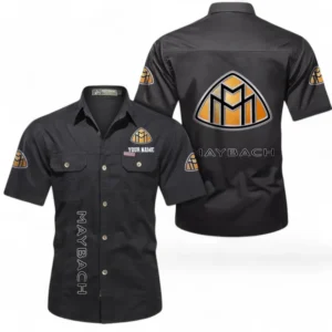 Car Fans Gift Short Sleeved Shirt, Button up Shirt All Over Print For Car Owners, Custom Name CAR392072125824-Black