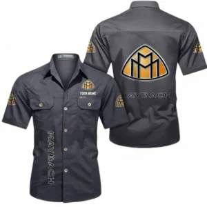 Car Fans Gift Short Sleeved Shirt, Button up Shirt All Over Print For Car Owners, Custom Name CAR392072125824-Gray
