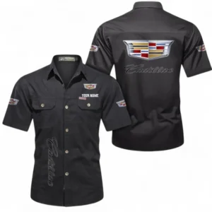 Car Fans Gift Short Sleeved Shirt, Button up Shirt All Over Print For Car Owners, Custom Name CAR392072125825-Black