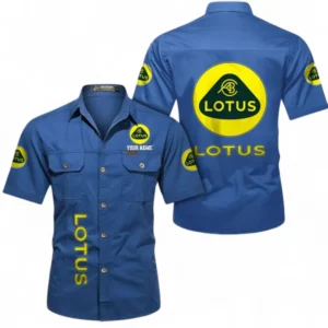 Car Fans Gift Short Sleeved Shirt, Button up Shirt All Over Print For Car Owners, Custom Name CAR392072125826-Cowboy Blue
