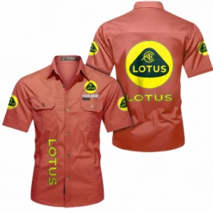 Car Fans Gift Short Sleeved Shirt, Button up Shirt All Over Print For Car Owners, Custom Name CAR392072125826-Red