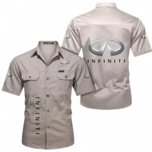 Car Fans Gift Short Sleeved Shirt, Button up Shirt All Over Print For Car Owners, Custom Name CAR392072125828-Beige