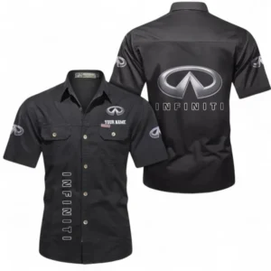 Car Fans Gift Short Sleeved Shirt, Button up Shirt All Over Print For Car Owners, Custom Name CAR392072125828-Black
