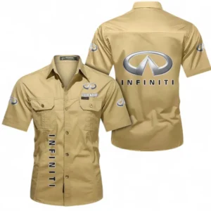 Car Fans Gift Short Sleeved Shirt, Button up Shirt All Over Print For Car Owners, Custom Name CAR392072125828-Khaki