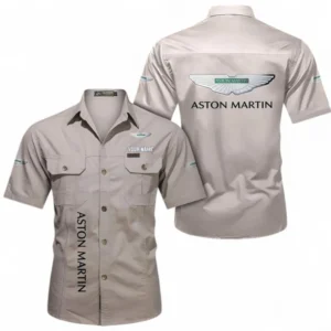 Car Fans Gift Short Sleeved Shirt, Button up Shirt All Over Print For Car Owners, Custom Name CAR392072125829-Beige