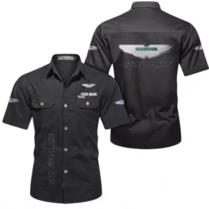 Car Fans Gift Short Sleeved Shirt, Button up Shirt All Over Print For Car Owners, Custom Name CAR392072125829-Black
