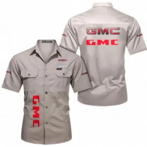 Car Fans Gift Short Sleeved Shirt, Button up Shirt All Over Print For Car Owners, Custom Name CAR392072125830-Beige
