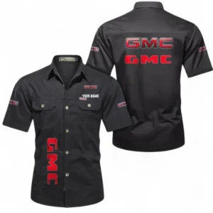 Car Fans Gift Short Sleeved Shirt, Button up Shirt All Over Print For Car Owners, Custom Name CAR392072125830-Black
