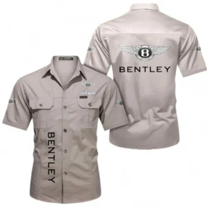 Car Fans Gift Short Sleeved Shirt, Button up Shirt All Over Print For Car Owners, Custom Name CAR392072125831-Beige
