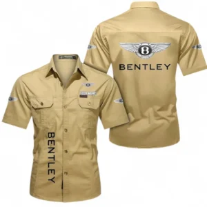Car Fans Gift Short Sleeved Shirt, Button up Shirt All Over Print For Car Owners, Custom Name CAR392072125831-Khaki