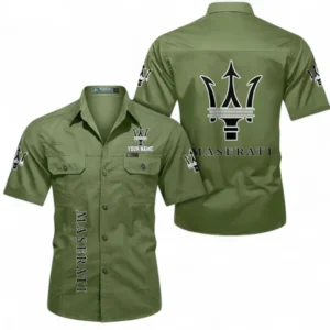 Car Fans Gift Short Sleeved Shirt, Button up Shirt All Over Print For Car Owners, Custom Name CAR392072125832-Fruit Green