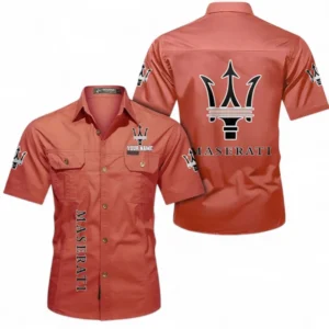 Car Fans Gift Short Sleeved Shirt, Button up Shirt All Over Print For Car Owners, Custom Name CAR392072125832-Red