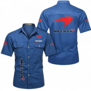 Car Fans Gift Short Sleeved Shirt, Button up Shirt All Over Print For Car Owners, Custom Name CAR392072125834-Cowboy Blue