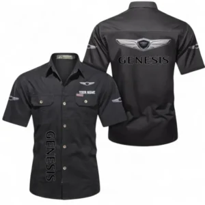 Car Fans Gift Short Sleeved Shirt, Button up Shirt All Over Print For Car Owners, Custom Name CAR392072125835-Black