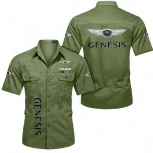 Car Fans Gift Short Sleeved Shirt, Button up Shirt All Over Print For Car Owners, Custom Name CAR392072125835-Fruit Green