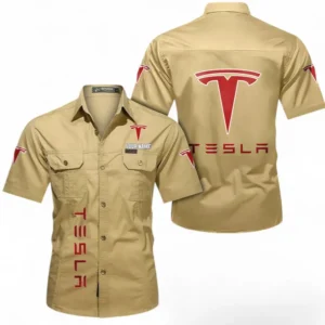 Car Fans Gift Short Sleeved Shirt, Button up Shirt All Over Print For Car Owners, Custom Name CAR392072125839-Khaki