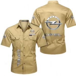 Car Fans Gift Short Sleeved Shirt, Button up Shirt All Over Print For Car Owners, Custom Name CAR392072125841-Khaki