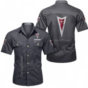 Car Fans Gift Short Sleeved Shirt, Button up Shirt All Over Print For Car Owners, Custom Name CAR392072125843-Gray