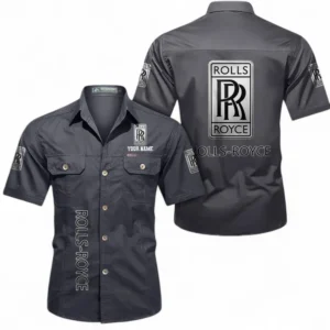 Car Fans Gift Short Sleeved Shirt, Button up Shirt All Over Print For Car Owners, Custom Name CAR392072125844-Gray