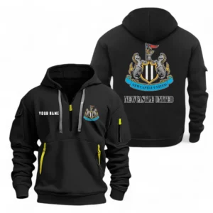 Newcastle United Fans Gift Hoodie Half Zipper, All Over Print Hoodie Half Zipper For Sport Fan, Custom Name EPL104072925449-Black