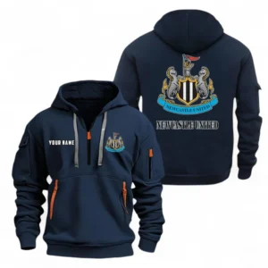 Newcastle United Fans Gift Hoodie Half Zipper, All Over Print Hoodie Half Zipper For Sport Fan, Custom Name EPL104072925449-Navy