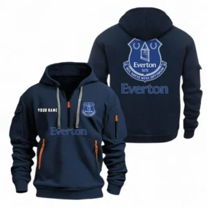 Everton Fans Gift Hoodie Half Zipper, All Over Print Hoodie Half Zipper For Sport Fan, Custom Name EPL104072925454-Navy