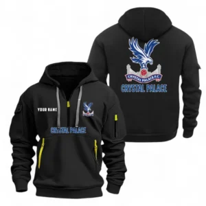 Crystal Palace Fans Gift Hoodie Half Zipper, All Over Print Hoodie Half Zipper For Sport Fan, Custom Name EPL104072925457-Black