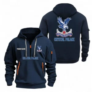 Crystal Palace Fans Gift Hoodie Half Zipper, All Over Print Hoodie Half Zipper For Sport Fan, Custom Name EPL104072925457-Navy