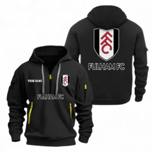Fulham Fans Gift Hoodie Half Zipper, All Over Print Hoodie Half Zipper For Sport Fan, Custom Name EPL104072925459-Black