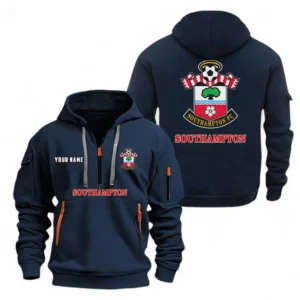 Southampton Fans Gift Hoodie Half Zipper, All Over Print Hoodie Half Zipper For Sport Fan, Custom Name EPL104072925462-Navy