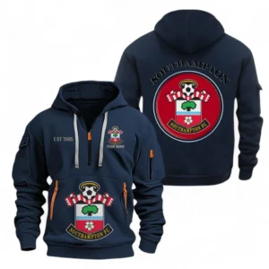 Southampton F.C. Fans Gift Hoodie Half Zipper, All Over Print Hoodie Half Zipper For Sport Fan, Custom Name EPL110073025231-Navy