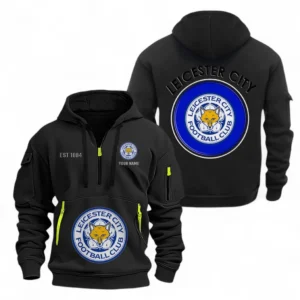 Leicester City F.C Fans Gift Hoodie Half Zipper, All Over Print Hoodie Half Zipper For Sport Fan, Custom Name EPL110073025232-Black