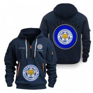 Leicester City F.C Fans Gift Hoodie Half Zipper, All Over Print Hoodie Half Zipper For Sport Fan, Custom Name EPL110073025232-Navy