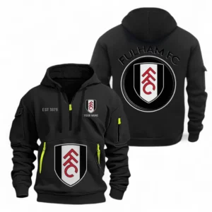 Fulham F.C Fans Gift Hoodie Half Zipper, All Over Print Hoodie Half Zipper For Sport Fan, Custom Name EPL110073025233-Black