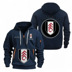 Fulham F.C Fans Gift Hoodie Half Zipper, All Over Print Hoodie Half Zipper For Sport Fan, Custom Name EPL110073025233-Navy