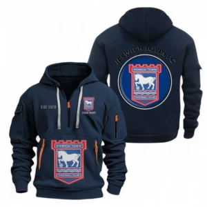 Ipswich Town F.C Fans Gift Hoodie Half Zipper, All Over Print Hoodie Half Zipper For Sport Fan, Custom Name EPL110073025238-Navy