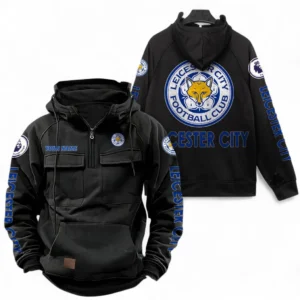 Leicester City F.C Fans Gift Tactical Quarter Zip Hoodie, All Over Print Tactical Quarter Zip Hoodie For Sport Fan, Custom Name EPL111073025121-Black