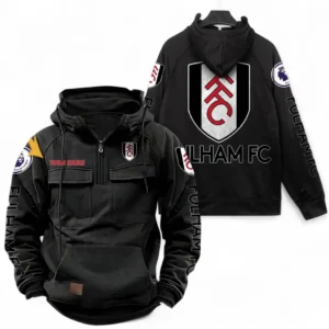 Fulham F.C Fans Gift Tactical Quarter Zip Hoodie, All Over Print Tactical Quarter Zip Hoodie For Sport Fan, Custom Name EPL111073025125-Black