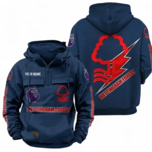 Nottingham Forest F.C Fans Gift Tactical Quarter Zip Hoodie, All Over Print Tactical Quarter Zip Hoodie For Sport Fan, Custom Name EPL113073025452-Dark Blue